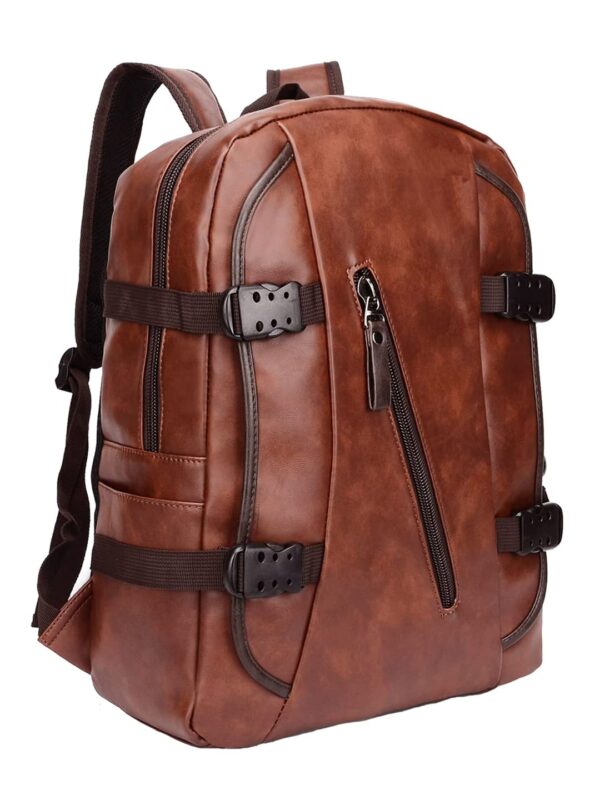 Fur Jaden Brown Backpack Bag for Men of Artificial Leather with Laptop Pocket