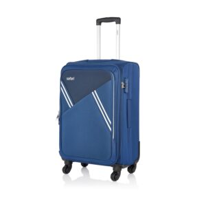 Safari Swift Plus 71cm Medium Checkin Trolley Bag Polyester Expandable Soft Luggage, 4 Wheels 360 Degree Wheeling, Anti-Theft Zippers, Travel Bag, Suitcase for Travel, Trolley Bags for Travel, Blue