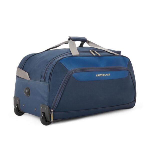 Aristocrat Polyester Solid Pattern Trolley Bag Click Dft 65 (H) (Blue, Medium)