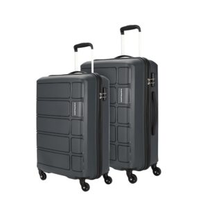 Kamiliant by American Tourister Harrier 2 Pc Set 55 cms & 68 cms- Small & Medium Polypropylene (PP) Hard Sided 4 Wheels Spinner Luggage Set/Suitcase Set/Trolley Bag Set (Iron Grey)