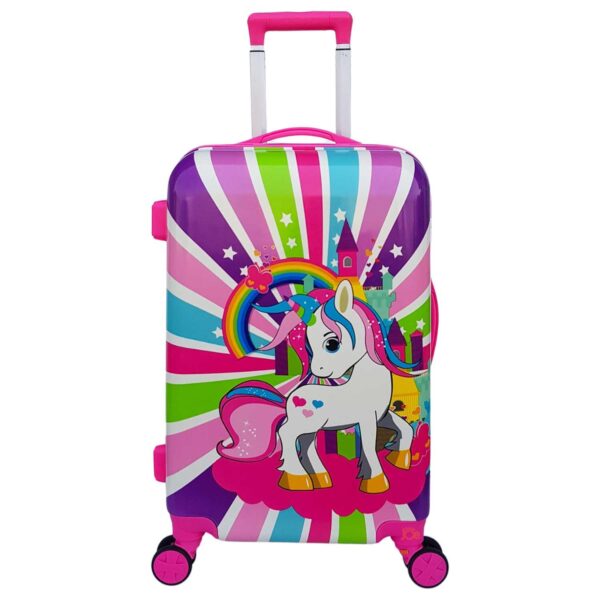 JUNIOR JOE 24 Inch 360 Degree Rolling Wheels Travel Trolley Suitcase for Kids (Luggage-5)