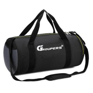 GROUPERS Duffle Polyester BaglGym BagslAdjustable Shoulder Bag for MenlDuffle Gym Bags for MenlFitness BaglCarry BagslSports & Travel BaglDuffle Bags Travel (Black)