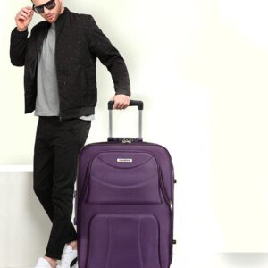 New Jersey Travellers Scottish Model Polyester Soft-Side 66Cm Medium Chack-In Luggage Spinner Trolley Bag…(Medium, Purple)