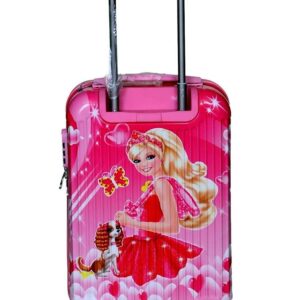 Swarn Products Polyester Brown Barbie Printed Pattern Hardsided Trolley Bag With Spinner Wheels(Pink – 21Inch- 0511),H-50Cm