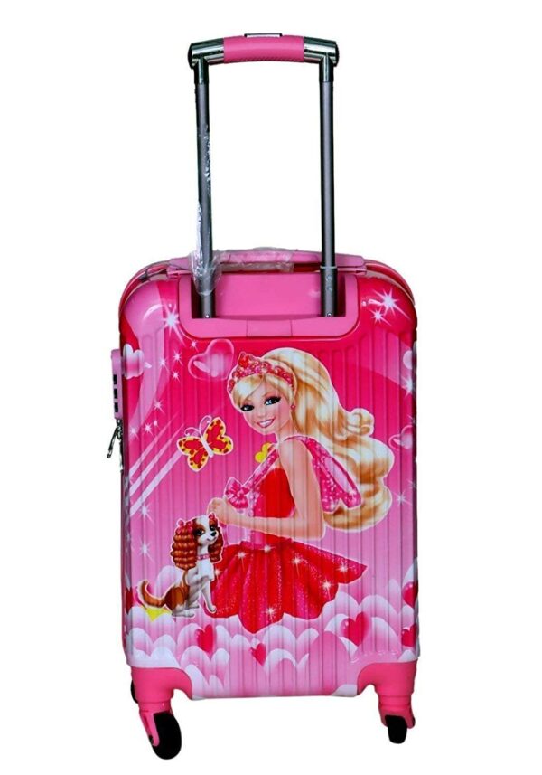 Swarn Products Polyester Brown Barbie Printed Pattern Hardsided Trolley Bag With Spinner Wheels(Pink – 21Inch- 0511),H-50Cm