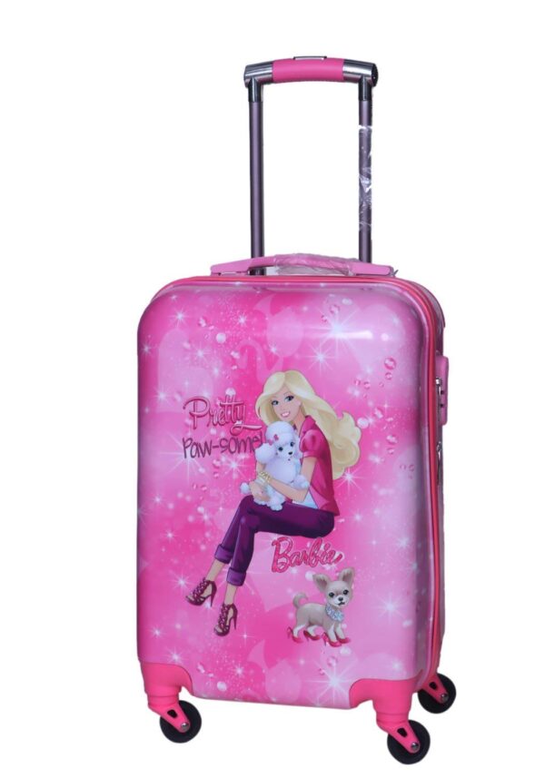 Swarn Pink Polycarbonate Pretty baby Princess Trolley Bag for Girls – 21 inches