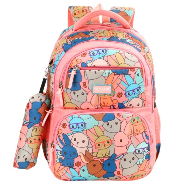 Chris & Kate Multi-Print School Backpack for Boys and Girls – Versatile for School, College, Everyday Use – Includes Free Stationery Pouch and Rain/Dust Cover