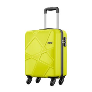 Safari Polypropylene Pentagon Hardside Small Size Cabin Luggage Suitcase Trolley Bags for Travel Green Lime Color 55Cm, 4, Spinner