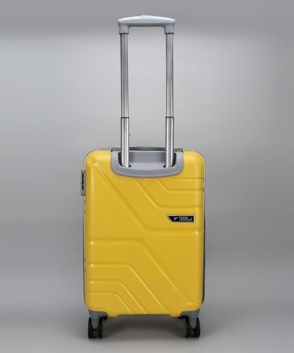 Kandel London Hard Sided PP 8 Wheel Spinners, with No. Lock and Steel Trolley | Yellow | S