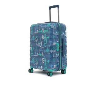 uppercase JFK (Medium) 66cm |Hardsided Check-in Trolley Bag for travel |Eco Polycarbonate Printed Luggage|Combination Lock|8 Spinner Wheel Trolley Bag|Suitcase for Men & Women |(Denim Blue)