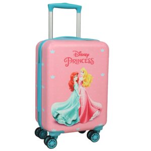 NOVEX Disney Princess Travel Trolley for Kids with 22″ | Pink Suitcase with 360° Rotation 4 Wheels | Travelling, Outing & Picnic Luggage Bag |Combination Password Lock Roller Case – 1 Main Compartment