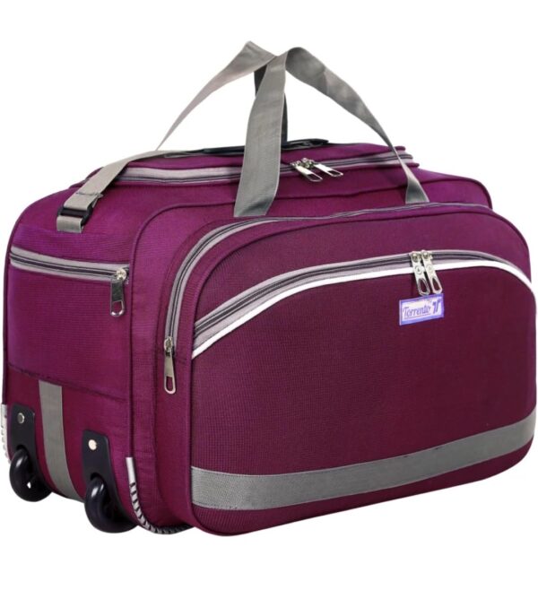 TORRENTO Polyester 55 L Travel Duffel Bags With Wheels Travelling Luggage Duffle Bag Men Women Cabin Size Waterproof, Purple