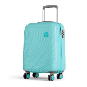 Genie Scarlett 55 cms Small Cabin Polycarbonate Hardsided 8 Wheel 360 Degree Rotation Luggage/Suitcase/Trolley Bag (Fresh Mint)