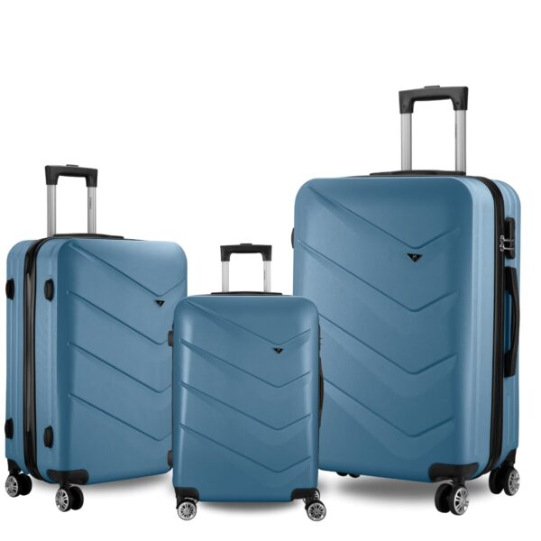 Maleta Nexus Trolley Bags for Travel | Hardside Luggage | Luggage Bags for Travel | Suitcase for Travel (Blue, Set of 3 (Small-Medium-Large))