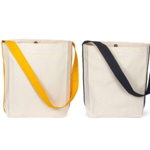 Lify Bi- Colour Canvas Tote Bag, Shoulder bag, Top Magnetic Button Closure, Daily Essentials