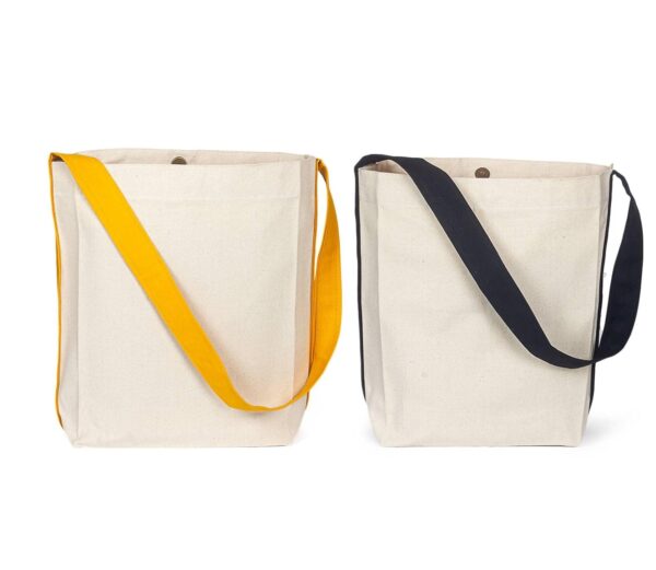 Lify Bi- Colour Canvas Tote Bag, Shoulder bag, Top Magnetic Button Closure, Daily Essentials