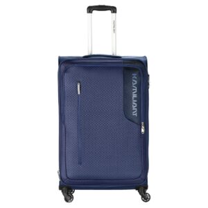 Kamiliant by American Tourister KAM KOJO 79 cms Large Check-in Polyester Soft Sided 4 Wheels 360 Degree Rotation Luggage/Suitcase/Trolley Bag (Blue), Trolley Bags for Travel