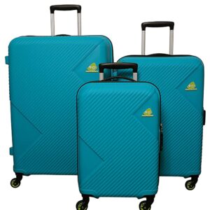 American Tourister Polypropylene Small – 55 cm, Medium – 68 cm & Large – 79 cm Hard Spinner Luggage Trolley 3 PCS Set-Coral Blue