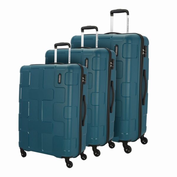 American Tourister Amt Cuboid Hard-Sided Polyproplyene Spinner Trolley Nesting 3Pc Set (55 Cm, 67 Cm & 78 Cm,Deep Green)