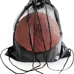 Fitcozi Small Drawstring Ball Bag, Mesh Foldable Sport Equipment Bag, Soccer Gym Bag for Basketball, Volleyball, Baseball, Swimming or Beach.