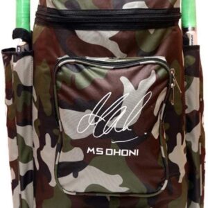 GLOW WINGS Enterprises Heavy Duty Fully Foam Padding Attractive Design MSD Nylon Army Printed Green Cricket Backpack Kit Bag