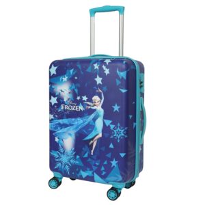 NOVEX Disney Frozen Travelling Kids Trolley Bags for Girls | Kid Spinner Luggage/Suitcase with 4 Wheels | Polycarbonate Unique Bags For Cute Girls – (Red, Blue / 22-18 Inch)