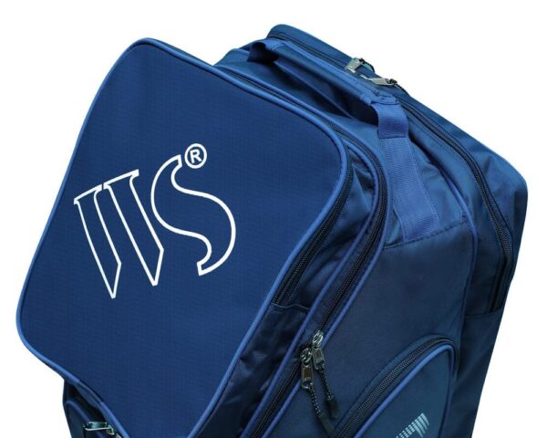 WHITEDOT SPORTS Albatross Duffle Wheelie Polyester Cricket Kitbag, Navy Blue, Large