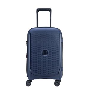 DELSEY PARIS Belmont Plus 55 cms Small Cabin Polypropylene Hard-Sided 4 Double Wheel Expandable Luggage/Suitcase/Trolley Bag with ®SECURI TECH Zip- Blue