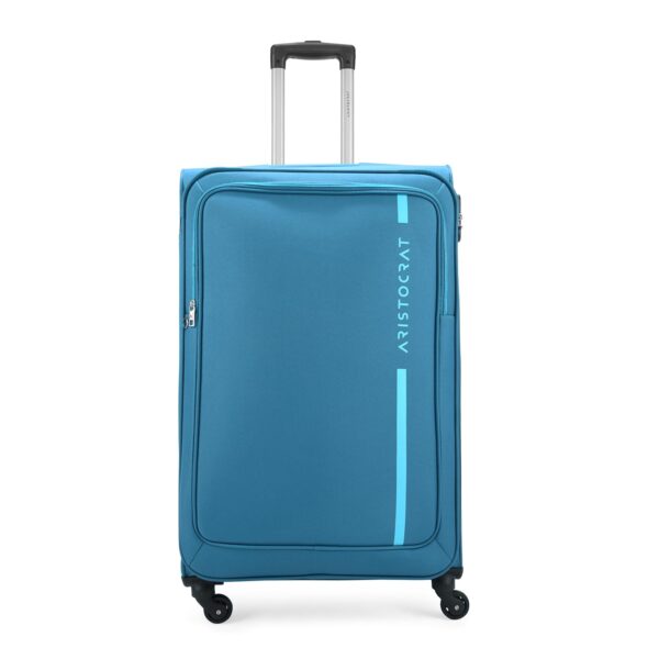 Aristocrat Dasher 4W Str 78 Cm Polyester Soft Spinner Wheels Suitcase (Blue)