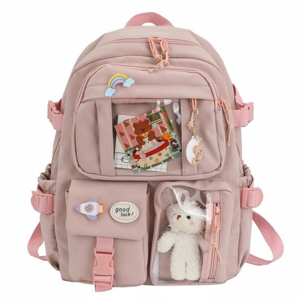 XForce Plaza Cute Backpacks Waterproof Multi-Pocket Nylon School Backpack for Student Female Girls Kawaii Laptop School Bag