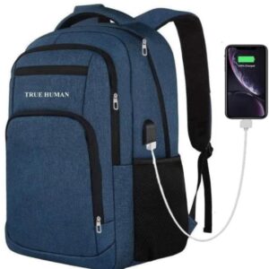 TRUE HUMAN® Emperor Anti-Theft Pocket backpack With USB charging Port Laptop,office,college,travel bag for men and women(Epower)