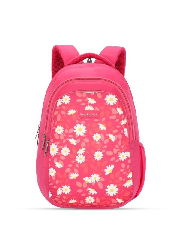 Lavie Sport 43cm Floral Printed 26 litres School Backpack for Girls | Stylish and Trendy Casual Backpack