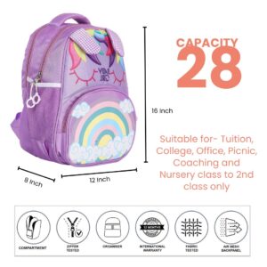 Medium 25L Backpack GIRLS Polyester DESIGNER Rainbow PRINT Kids School Backpack for Girls