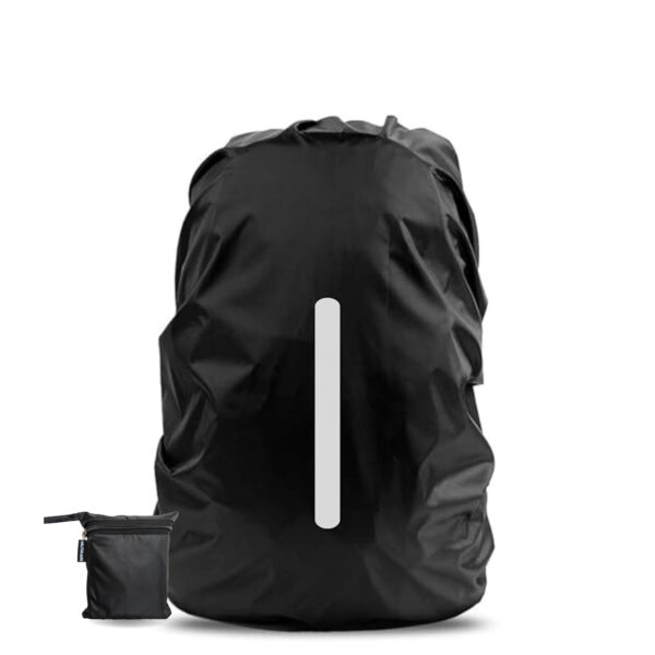 MUTMAIN Reflective Bag Cover Waterproof 25L to 35L Rain Cover for Backpack Schoolbag, Laptop Bag, Dust Proof, Rubberized Material, Black (30l_blk_Reflect)