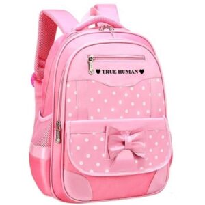 TRUE HUMAN® Backpack for Girls, Waterproof Kids Backpacks School Bag for girl| Bookbags Cute Travel Daypack| bow bagpack for baby girl