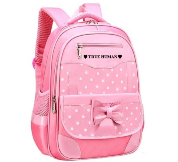 TRUE HUMAN® Backpack for Girls, Waterproof Kids Backpacks School Bag for girl| Bookbags Cute Travel Daypack| bow bagpack for baby girl