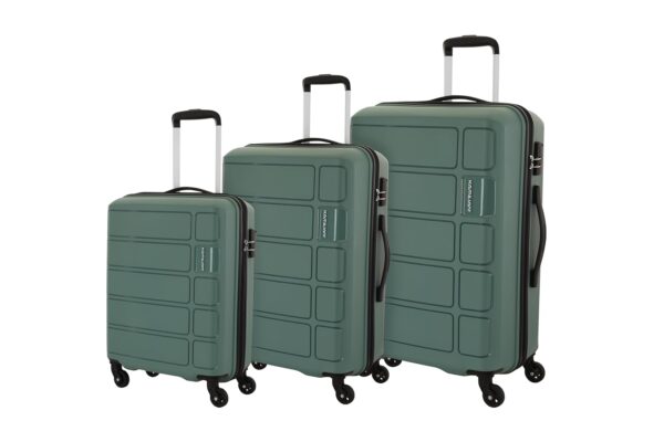 Kamiliant American Tourister Harrier Small,Medium & Large 360 Degree Spinner Suitcase/Large Hard 4 Wheels Trolley Bag Sp3Pcset Slt Gry, 78 Cm, Grey