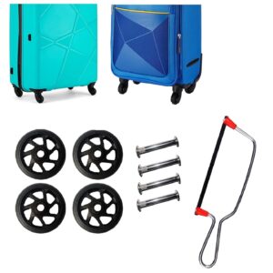 Luggage Wheels Only for Replacement and Repair Travel Trolley Bag Suitcases Rubber Wheels (Wheels & Cutter) for Luggage Parts, 4 Pieces: