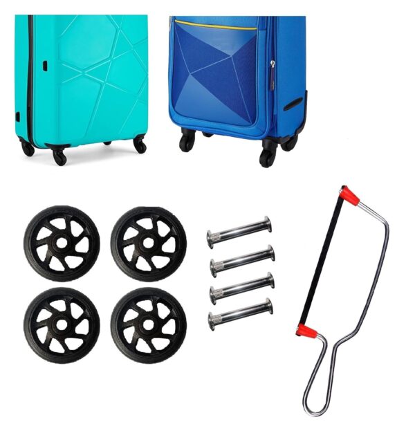 Luggage Wheels Only for Replacement and Repair Travel Trolley Bag Suitcases Rubber Wheels (Wheels & Cutter) for Luggage Parts, 4 Pieces: