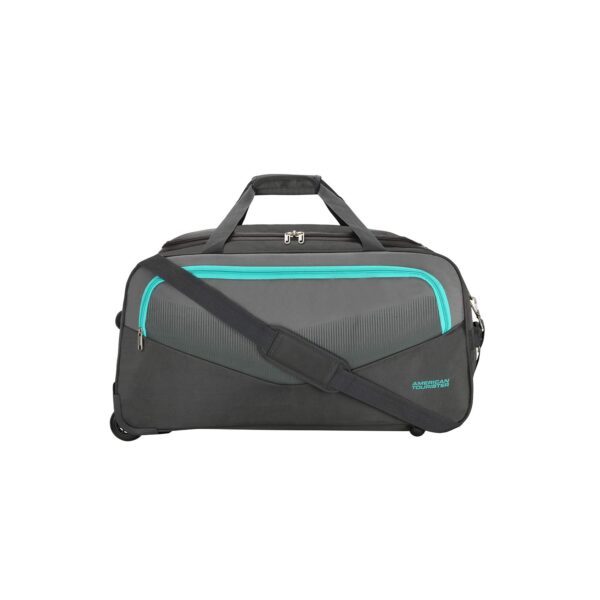 American Tourister Ohio Polyester 65 Cms Wheel Travel Duffle Bag (Grey), 30 Cm