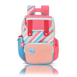 uppercase 25L Sprout 03|School Bag For Girls|2 Full Access Compartment&Quick-Access Pocket|Well Padded Shoulder Strap|Name Tag,Organiser&Plush Charm Inside Standard Backpack| 750 Days Warranty (Pink)