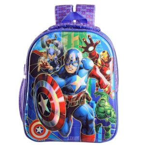 Taufa Villa School Bag for Boys Superhero 3D Cartoon Waterproof Backpack for Nursery, LKG, UKG and Prep Class for Boys and Girls, Age 2-5 Years