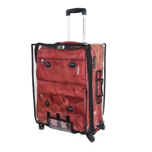 AQBAH Clear Thickness PVC Suitcase Cover, Zippered Dustproof Case for Wheeled Luggage Trolley Protective Cover