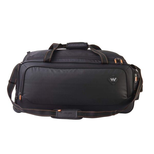 Wildcraft Caster Black Travel Duffle (12217)-Large (Wxdxh : 32X28.5X66 Cm, Polyester)