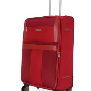 Nasher Miles Toledo Expander Soft-Sided Polyester Check-in Luggage Red 24 inch |65cm Trolley Bag