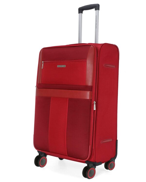 Nasher Miles Toledo Expander Soft-Sided Polyester Check-in Luggage Red 24 inch |65cm Trolley Bag