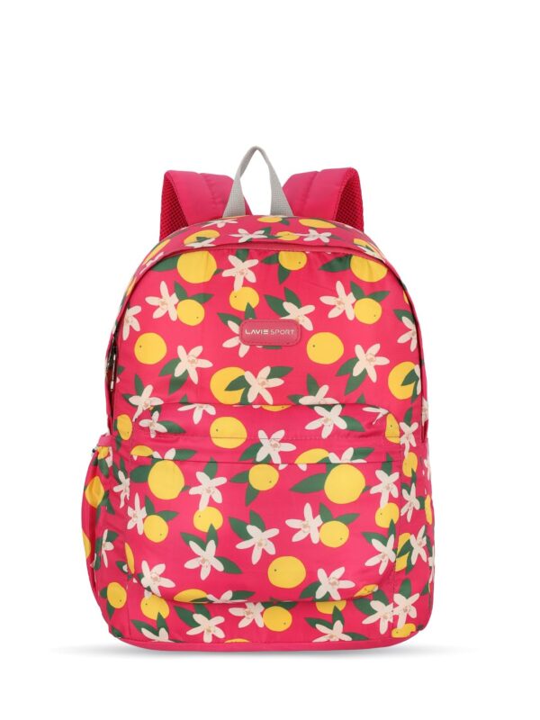 Lavie Sport 41cm Lime 18L Printed Casual Backpack | School Bag for Girls