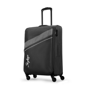 Skybags Trick Polyester Softsided 69 Cm Cabin Stylish Luggage Trolley with 4 Spinner Wheels | Black Trolley Bag – Unisex