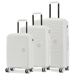 Nasher Miles Seattle Hard-Sided Polypropylene Luggage Set of 3 White Trolley Bags |Suitcase Set (55, 65 & 75 cm)