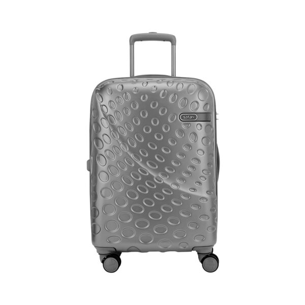 Safari Orbit Tsa Lock With Securi (Antitheft) Zipper 8 Wheels 81 Cms Large Check-In Inline Trolley Bag Hardshell Case Polycarbonate 360 Degree Wheeling System,Silver,Medium